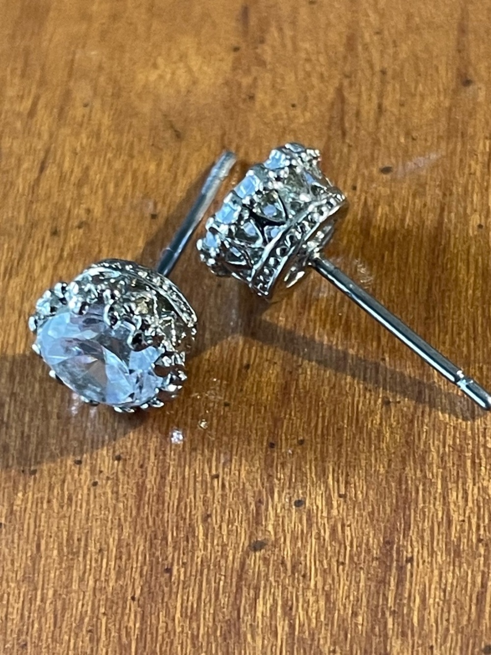 Vintage Avon Sterling Silver Filigree Earrings with Cubic Zirconia